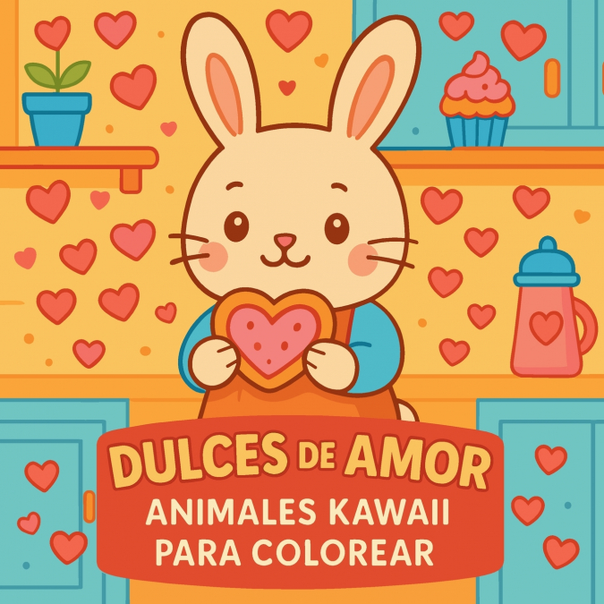Dulces de amor - Animales kawaii para colorear