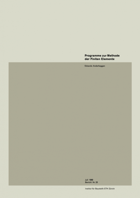 Programme Zur Methode Der Finiten Elemente