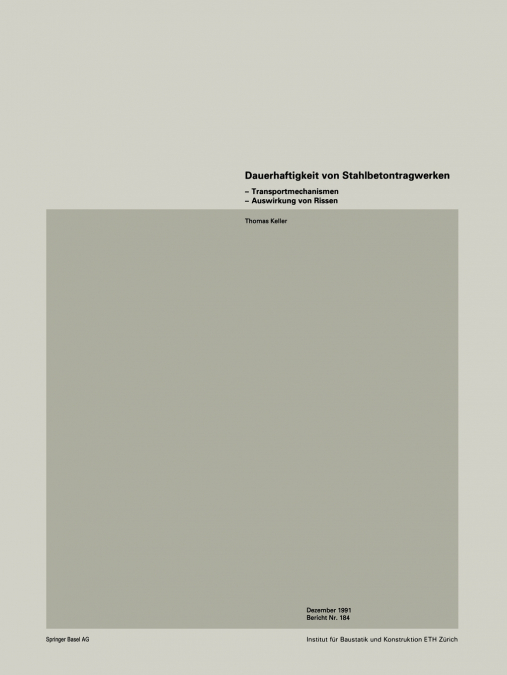 Dauerhaftigkeit Von Stahlbetonwerken
