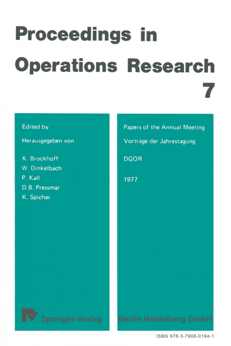 Vortrage Der Jahrestagung 1977 / Papers of the Annual Meeting 1977 Dgor