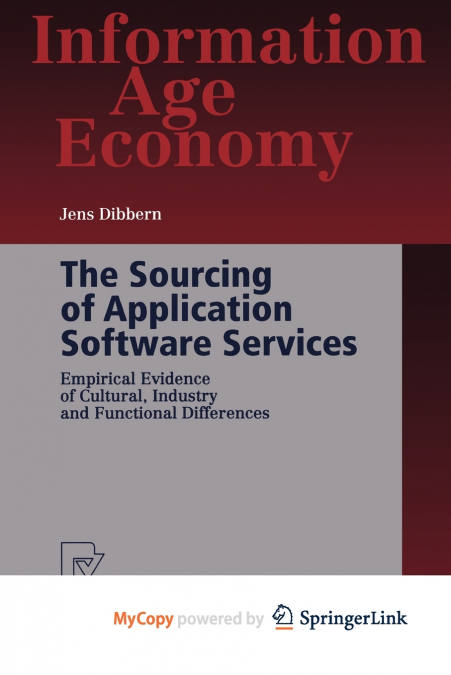 The Sourcing of Application Software Services