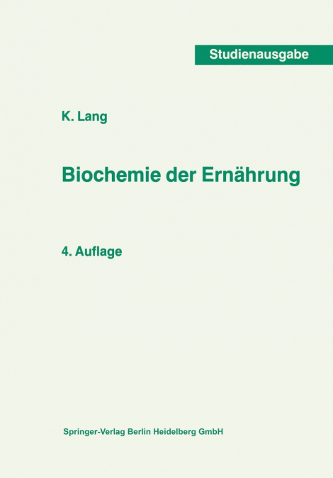 Biochemie Der Ernahrung