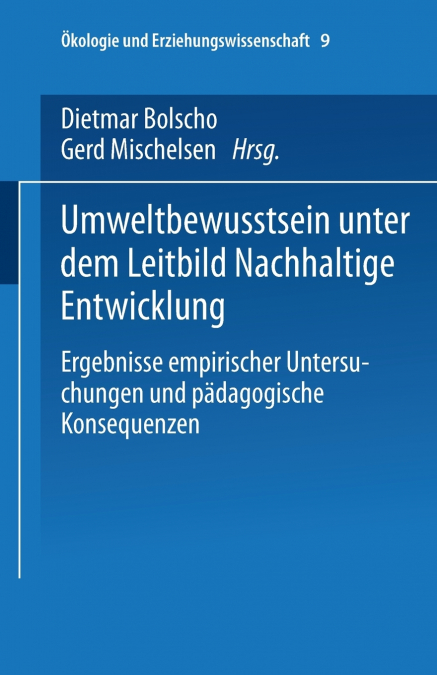 Umweltbewusstsein Unter Dem Leitbild Nachhaltige Entwicklung