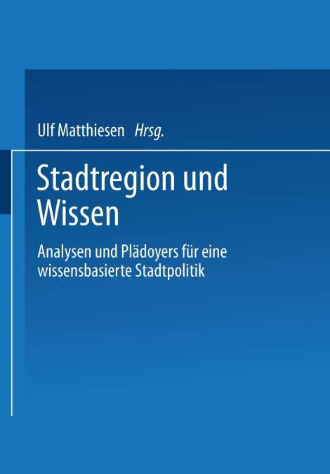 Stadtregion Und Wissen
