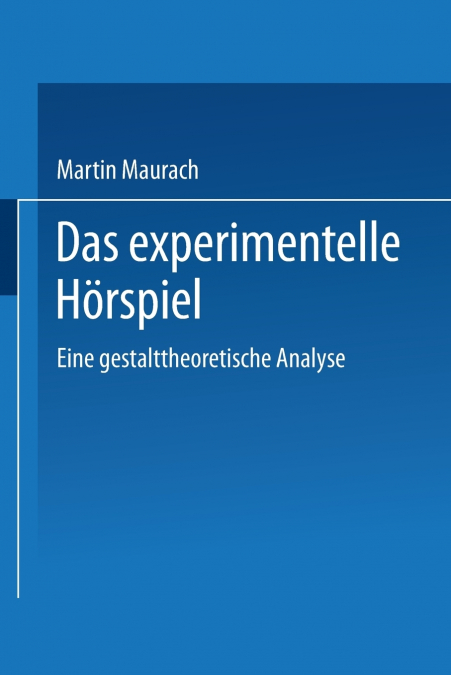 Das Experimentelle Horspiel