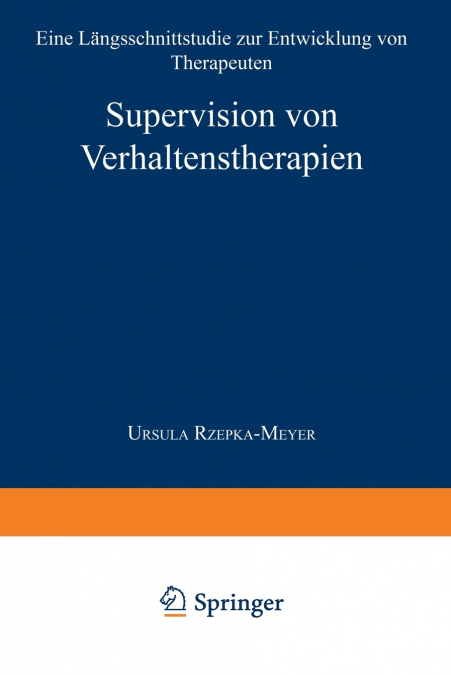 Supervision Von Verhaltenstherapien