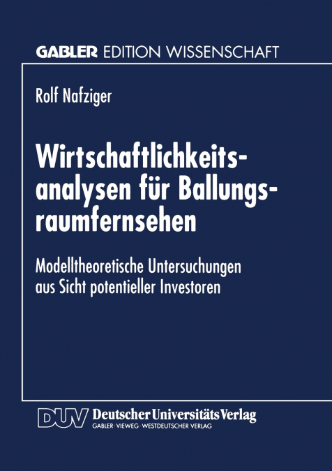 Wirtschaftlichkeitsanalysen für Ballungsraumfernsehen