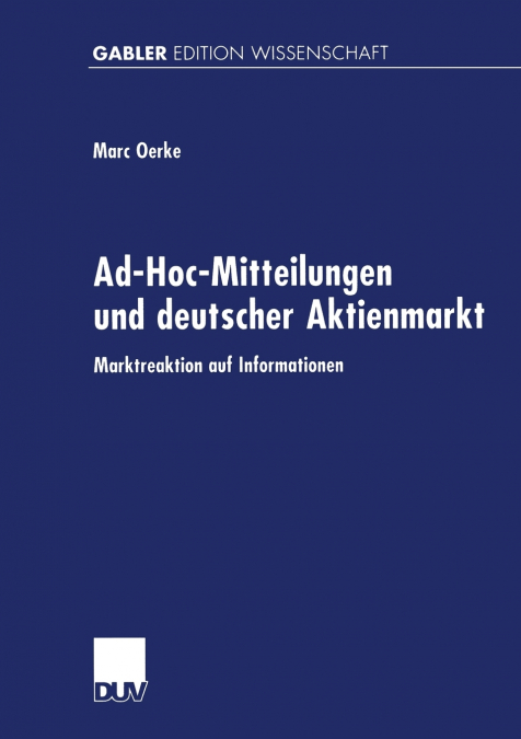 Ad-Hoc-Mitteilungen und deutscher Aktienmarkt