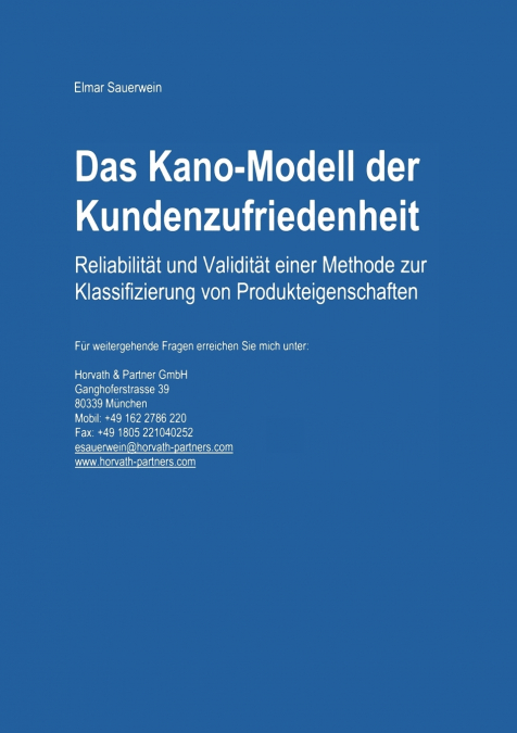 Das Kano-Modell Der Kundenzufriedenheit