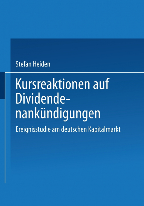 Kursreaktionen Auf Dividendenankundigungen