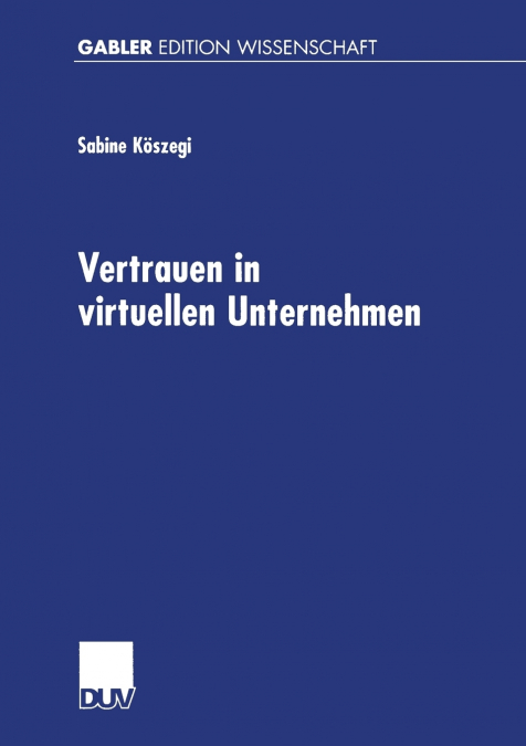 Vertrauen in virtuellen Unternehmen