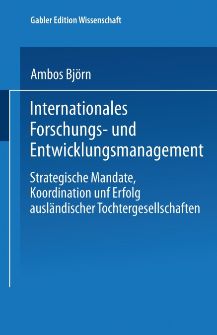 Internationales Forschungs- und Entwicklungsmanagement