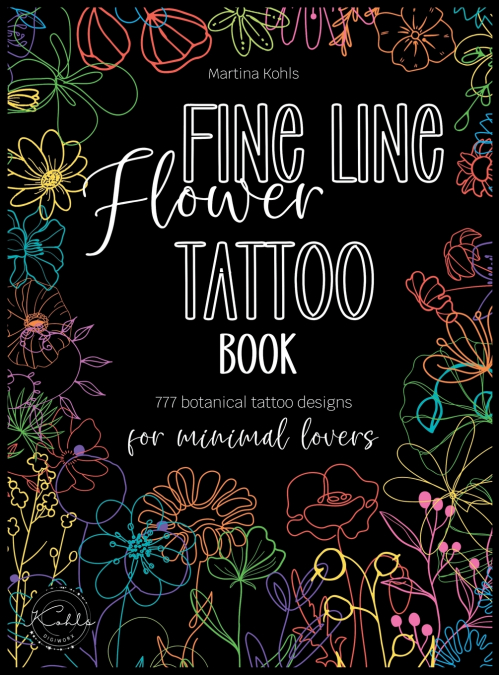 Fine Line Flower Tattoo Book