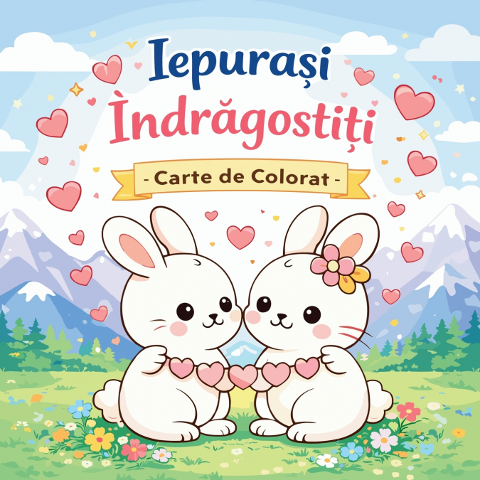 Iepurași îndrăgostiți - Carte de colorat