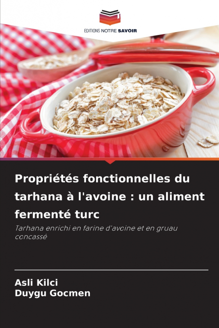 Propriétés fonctionnelles du tarhana à l’avoine