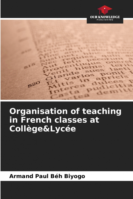 Organisation of teaching in French classes at Collège&Lycée