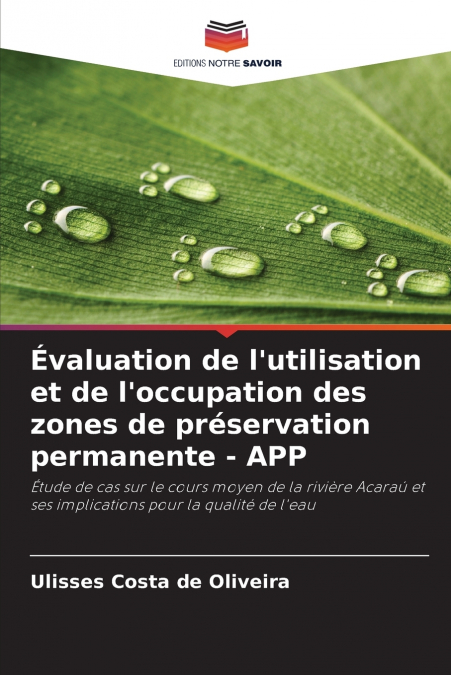 Évaluation de l’utilisation et de l’occupation des zones de préservation permanente - APP