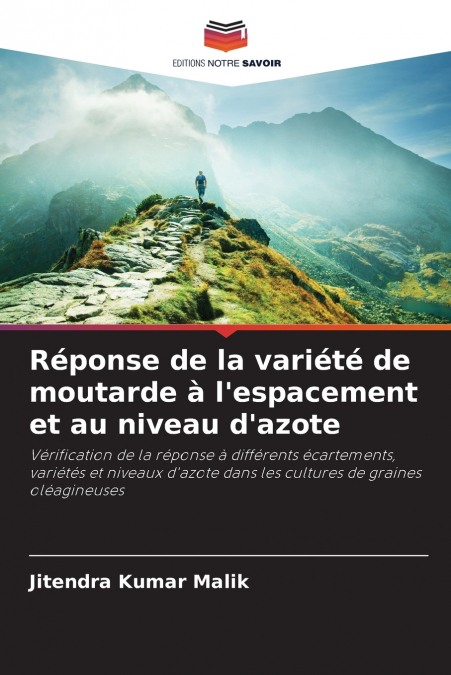 Réponse de la variété de moutarde à l’espacement et au niveau d’azote