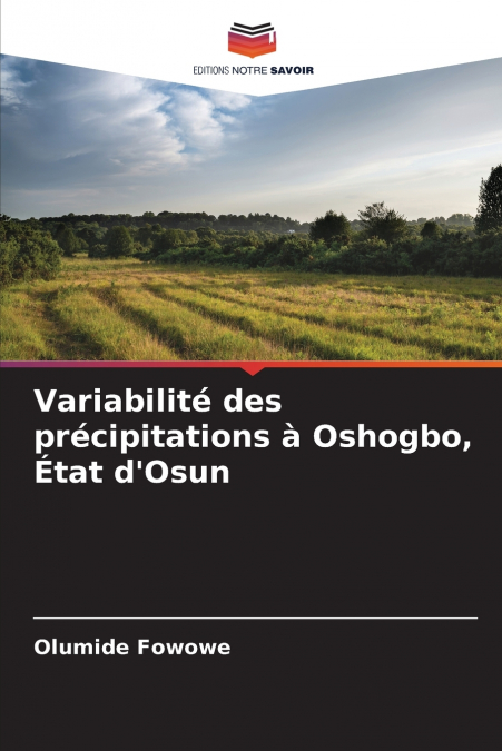 Variabilité des précipitations à Oshogbo, État d’Osun