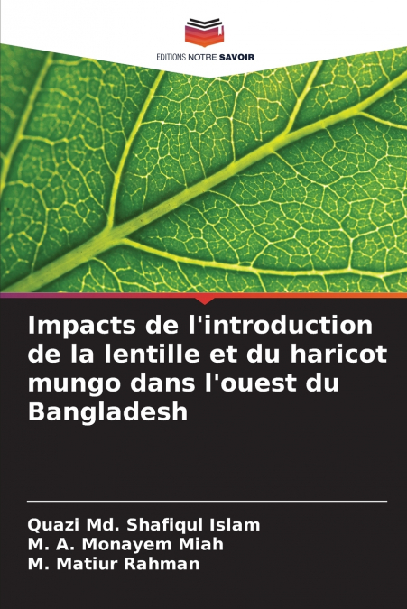 Impacts de l’introduction de la lentille et du haricot mungo dans l’ouest du Bangladesh