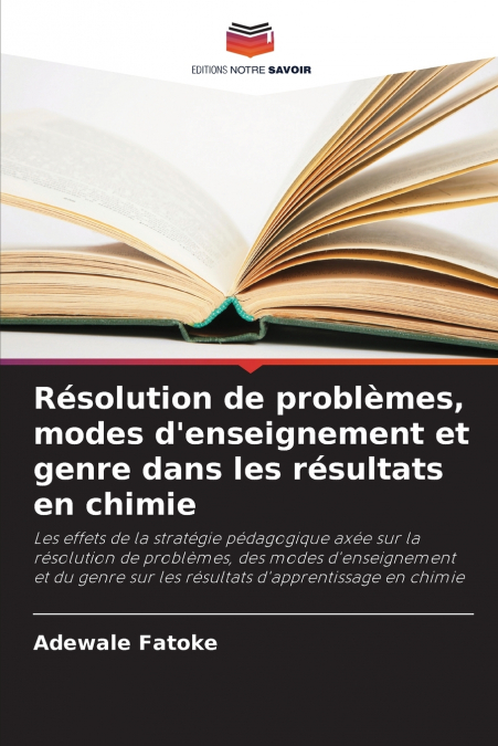 Résolution de problèmes, modes d’enseignement et genre dans les résultats en chimie