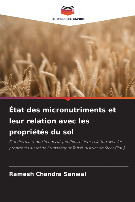 État des micronutriments et leur relation avec les propriétés du sol