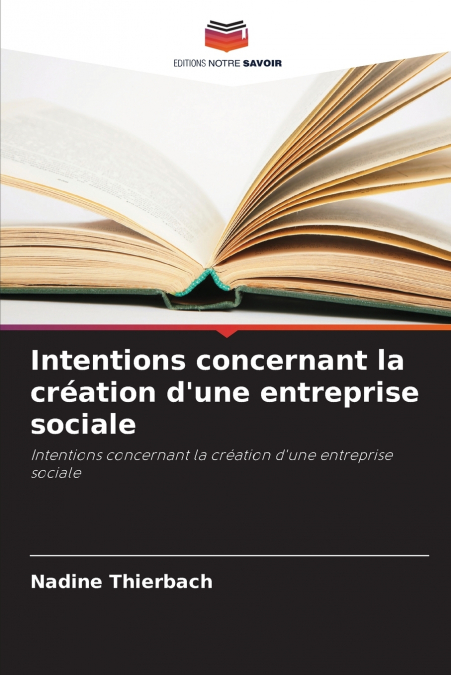Intentions concernant la création d’une entreprise sociale