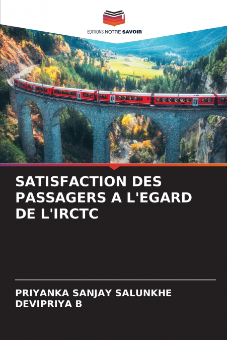 SATISFACTION DES PASSAGERS A L’EGARD DE L’IRCTC