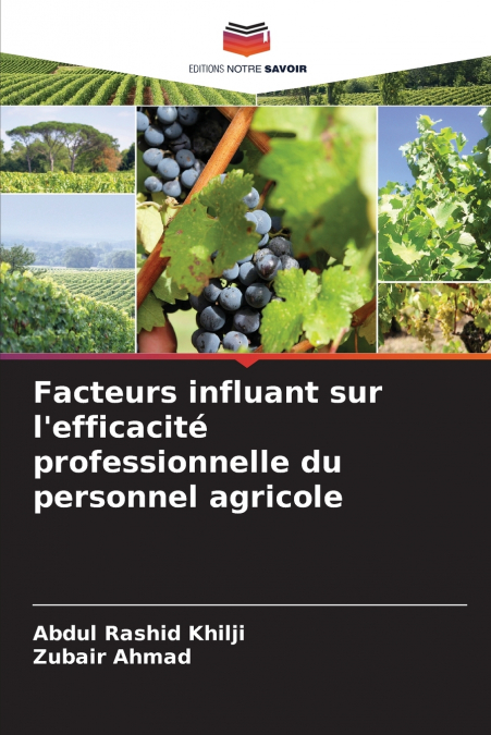 Facteurs influant sur l’efficacité professionnelle du personnel agricole