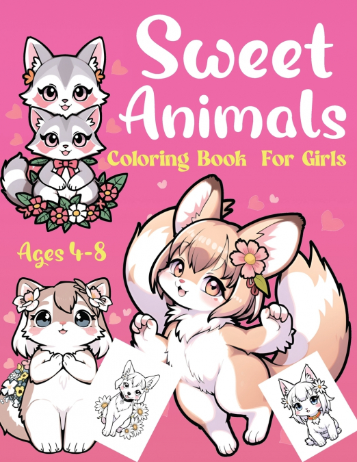 Sweet Animals Coloring Book For Girls