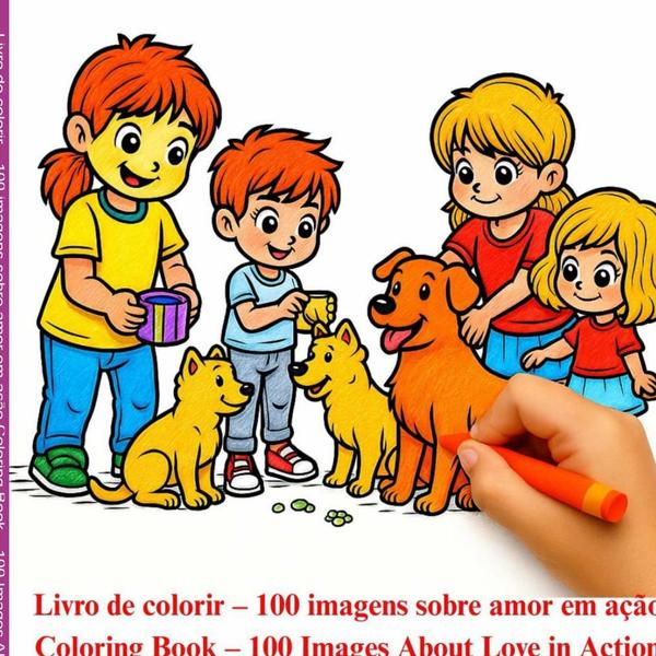 Livro De Colorir – 100 Imagens Sobre Amor Em Ação Coloring Book – 100 Images About Love In Action