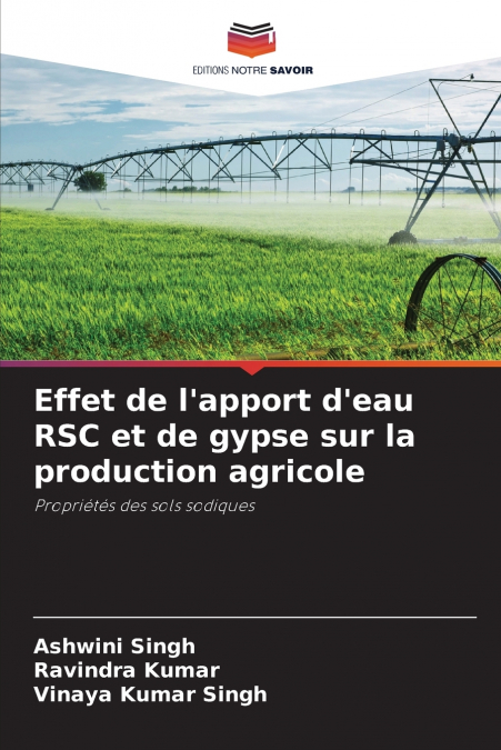 Effet de l’apport d’eau RSC et de gypse sur la production agricole