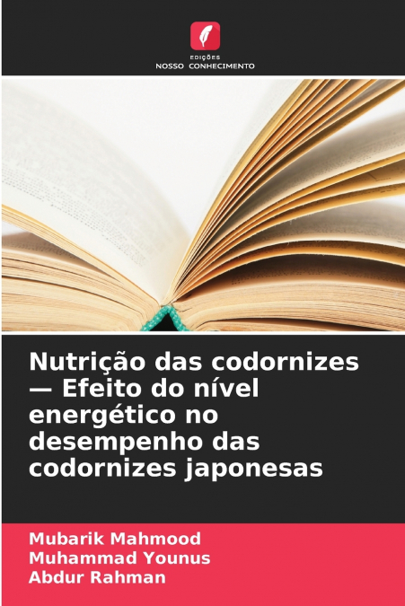 Nutrição das codornizes - Efeito do nível energético no desempenho das codornizes japonesas