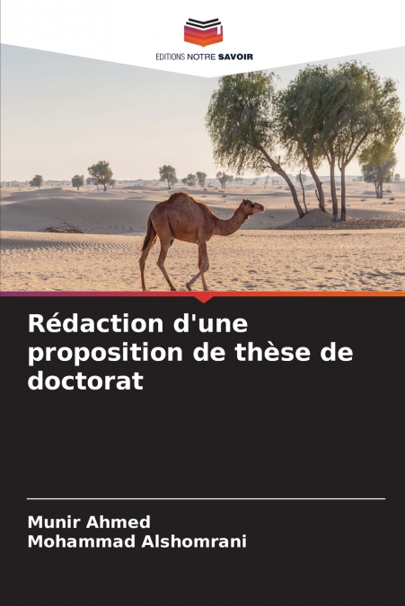 Rédaction d’une proposition de thèse de doctorat