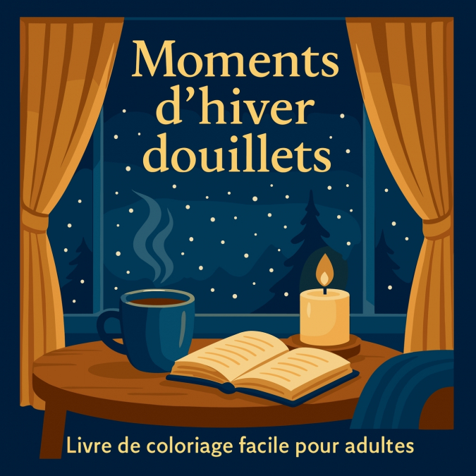 Moments d’hiver douillets - Livre de coloriage facile pour adultes