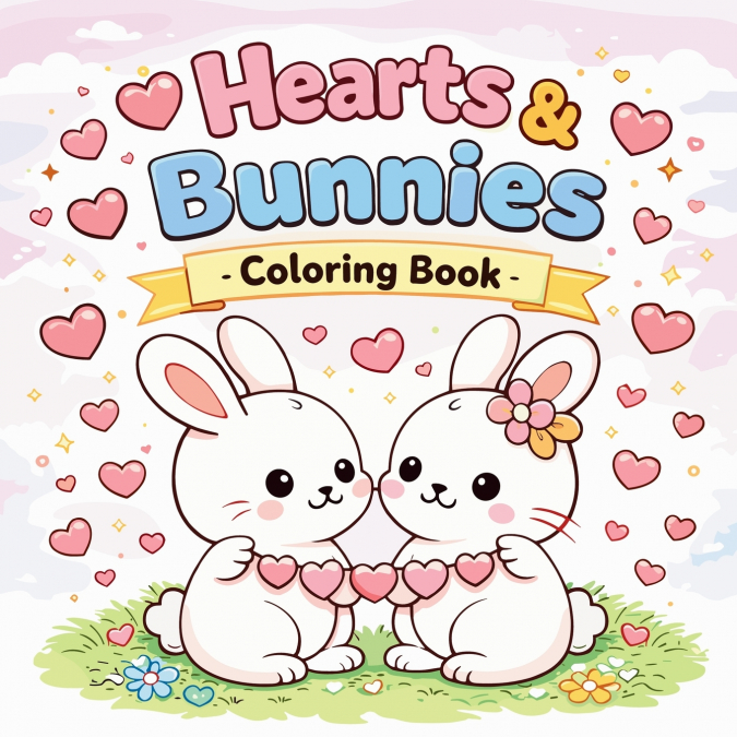 Hearts and Bunnies - Coloring Book