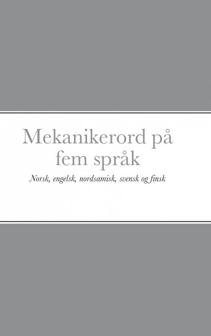 Mekanikerord på fem språk