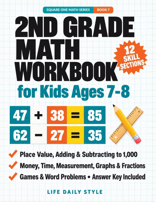 2nd Grade Math Workbook for Kids Ages 7-8