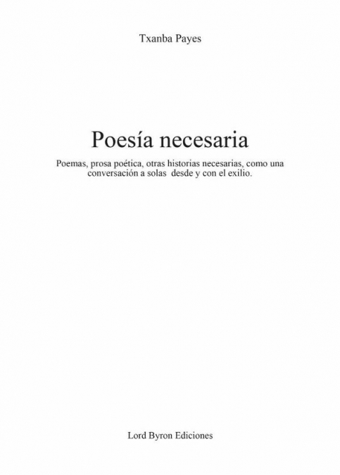 Poesía necesaria