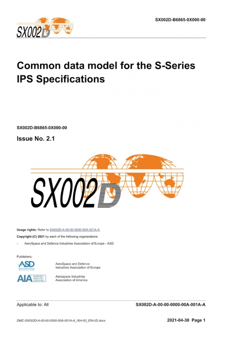 SX002D, Common data model for the S-Series IPS specifications, Issue 2.1