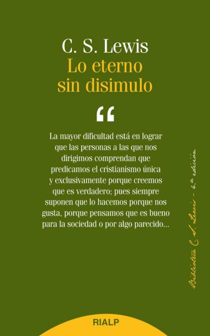 Lo eterno sin disimulo