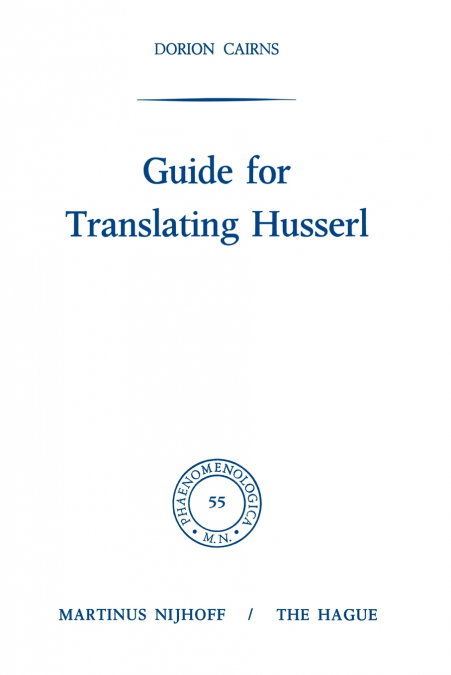Guide for Translating Husserl