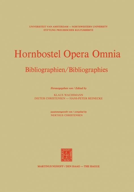 Hornbostel Opera Omnia