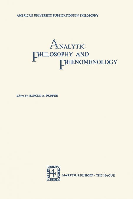 Analytic Philosophy and Phenomenology