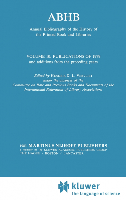 ABHB Annual Bibliography of the History of the Printed Book and Libraries