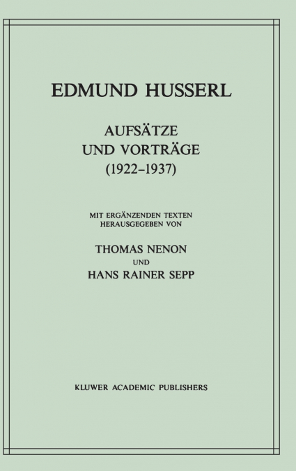 Aufsätze und Vorträge (1922-1937)