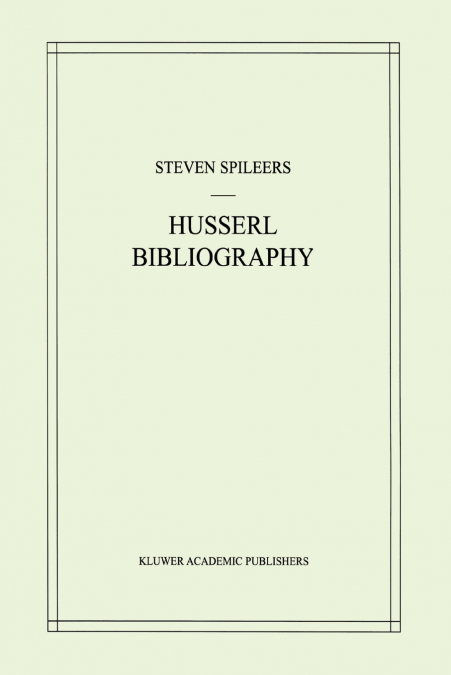 Edmund Husserl Bibliography