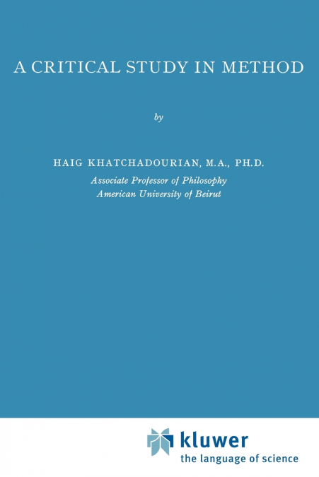 A Critical Study in Method