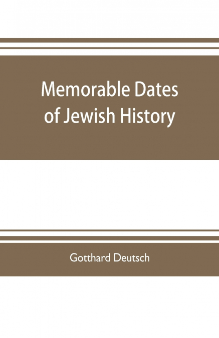 Memorable dates of Jewish history