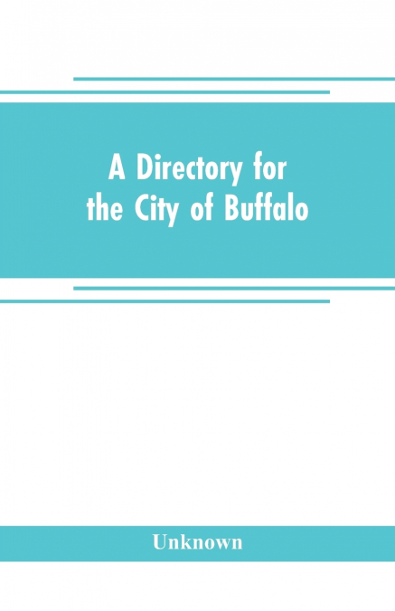 A directory for the city of Buffalo